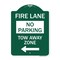 Signmission Fire Lane Tow-Away Zone W/ Left Arrow, Green & White Aluminum Sign, 18" x 24", GW-1824-23978 A-DES-GW-1824-23978 - alternate 1